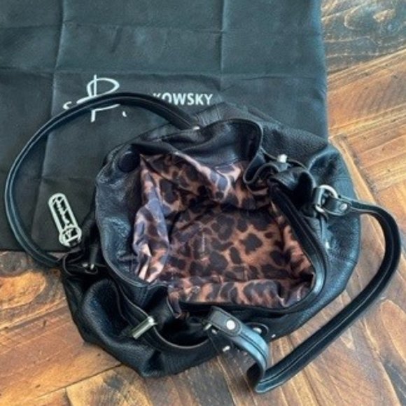 B. Makowsky Leather Hobo Bag (Black) - Picture 5 of 10